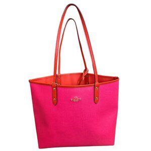 Coach Reversible City Tote Orange/Fuchsia